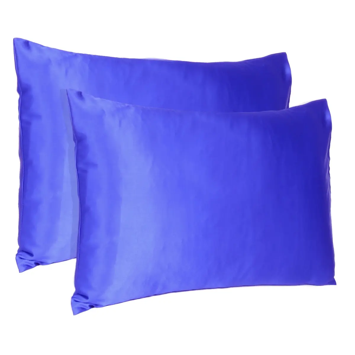 Royal Blue Standard Size Satin Silk Pillowcases, 20x26 in, 360 Stand Compatible, High-Quality Soft Silky Fabric, Machine Washable, Frizz-Preventing