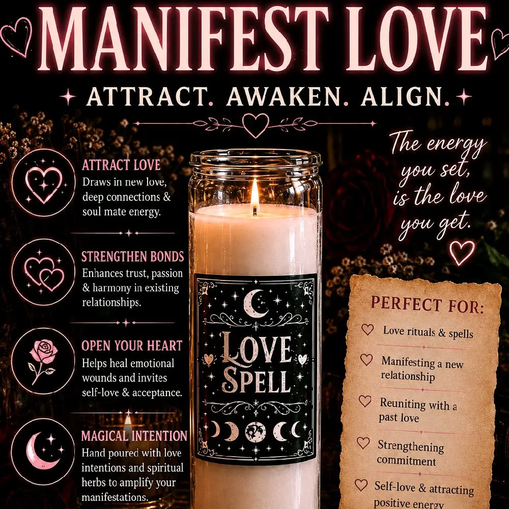 Love Spell Ritual Candle 8in Tall