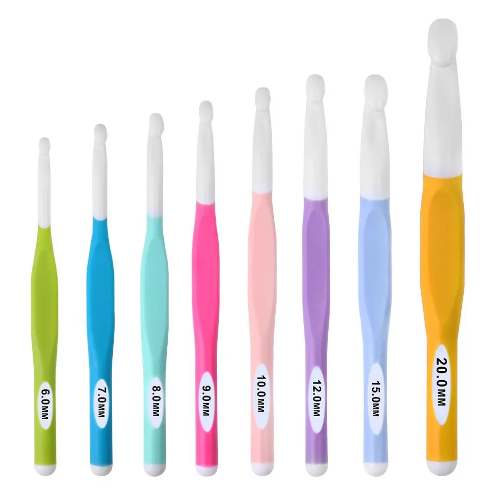 Ergonomic Soft Grip Crochet Hook Set for DIY Handmade Crafts, Colorful Knitting Needles for Home Use, Comfortable Crochet Supplies, Crochet Kit, Ergonomic Crochet Hooks, Crochet Tools, Crocheting Supplies