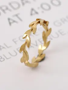 Leaf Design Basic Ring, Fashion All-match Accessories For Women & Girls, Alloy Minimalist Jewelry For Friends Gift, Trendy Jewellery Accessories