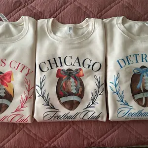 Women's Coquette Football Sweatshirt Cream Fall Sweatshirt