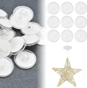 10PCS Clear Adhesive Wall Hooks – Small Transparent Disc Hooks for Kitchen, Bathroom, Holiday Decor & Everyday Organization