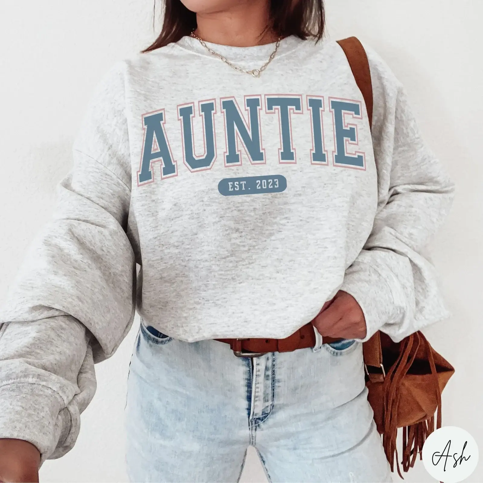 Personalized Aunt Sweatshirt, Custom Est Year Aunt Crewneck, Aunt To Be Sweater, Aunt Birthday Gift