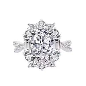 【1023】Thousand Petals Star 1CT Synthetic Moissanite Ring - Elegant Floral Design for Women, Perfect Engagement and Anniversary Gift, Radiant Sparkle for Special Occasions