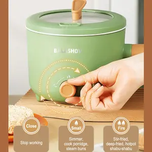 BALASHOV Mini Electric Hot Pot With Stainless Steel Steaming Rack, Portable Non-Stick Pan, Quick Cooking Ramen, Suitable For Cooking Pasta, Noodles, Steak, Porridge, Electric Hot Pot, Etc.