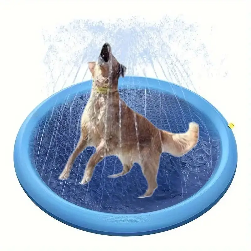 Interactive Dog Sprinkler Mat, Refreshing Cooling Pad, Inflatable & Durable Dog Sprinkler Pool for Outdoor Play, Puppy Essentials