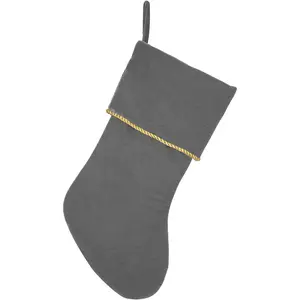 Classic 20 inch  Christmas Stockings, Christmas Decor Soft  Stockings for Christmas Fireplace Decorations (Gray)