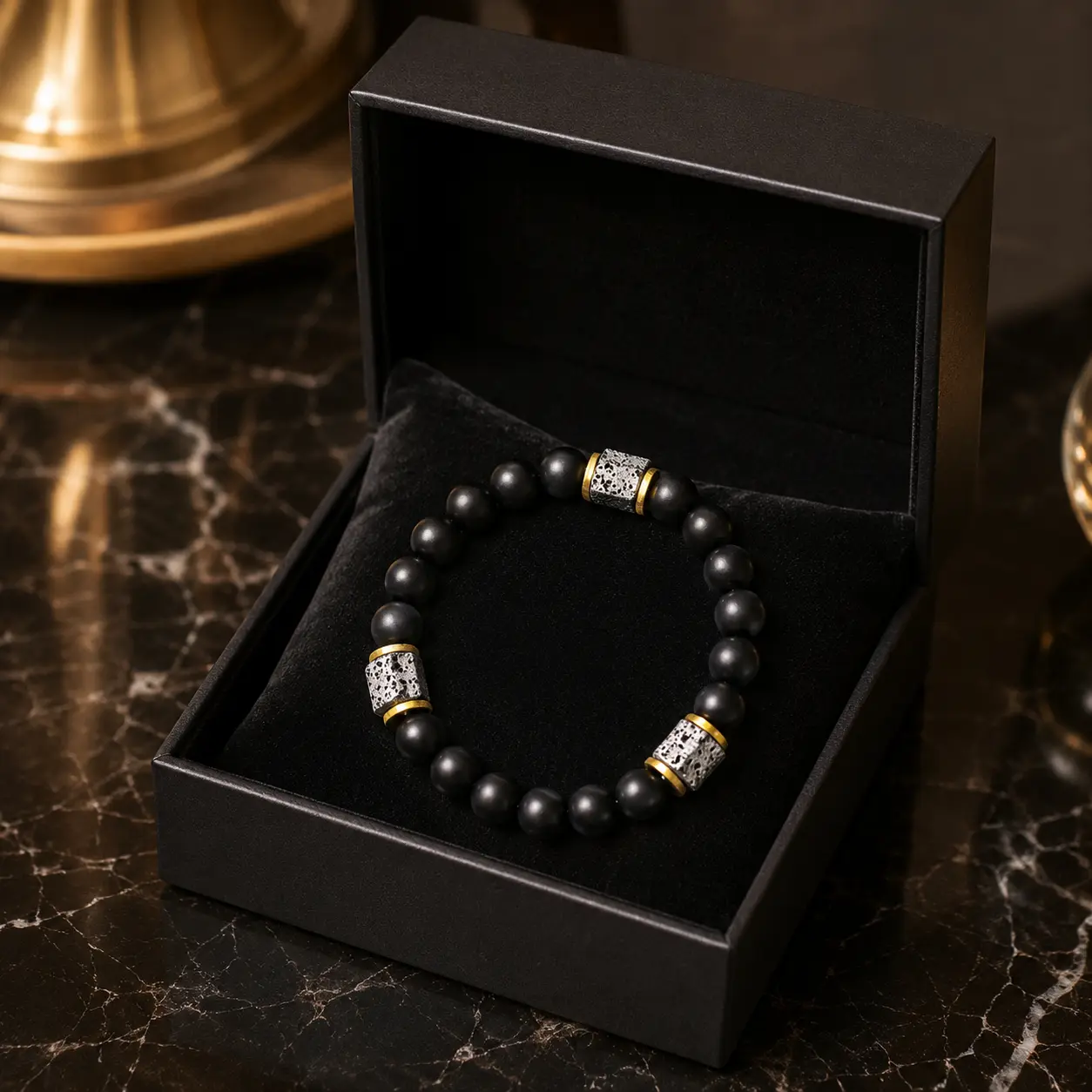 Unisex Grounding Obsidian & Black Tourmaline Crystal Beads Bracelet - Protection, Manifestation, Prosperity Costume Jewelry, Holiday Gift for Special Occasions, Father's Day Gift