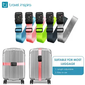 Travel Inspira Luggage Strap with TSA Combination Lock - Adjustable, Easy to Use, Protect Your Luggage,Travel Hack,Travel Essential, Luggage Belt