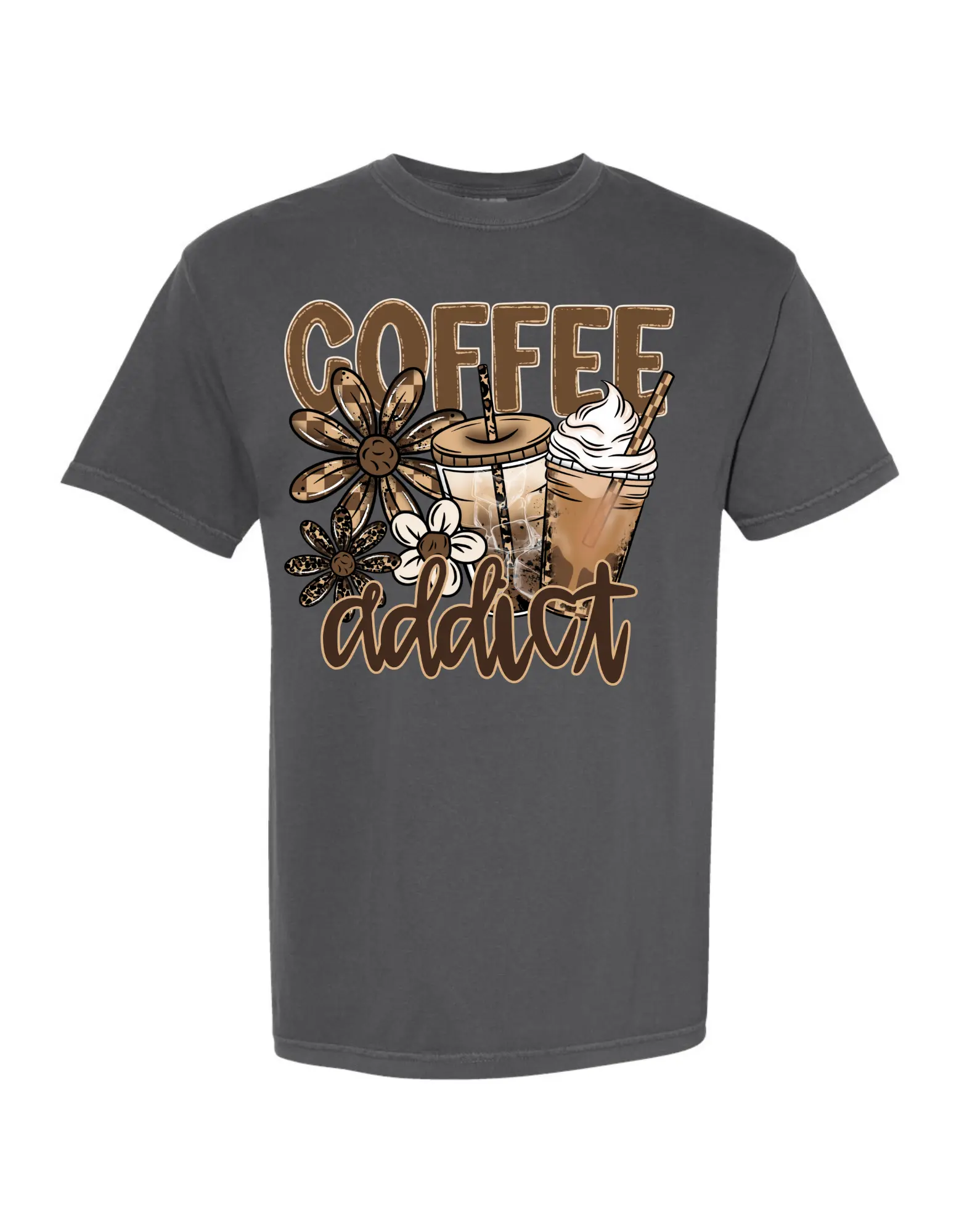 Coffee Addict on a Comfort Color Short Sleeve