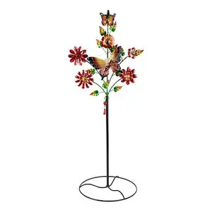 Plow & Hearth  Plow & Hearth Solar Metal 4-in-1 Wreath Garden Decor