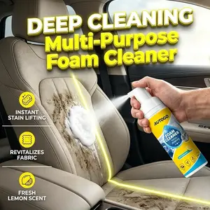 4-in-1 Multi-Enzyme Foam Spray Cleaner Kit – Heavy-Duty Deep Cleaning for Car Interior, Sofas, Kitchens & Bathrooms, Stain Removal Safe on Plastic, Fabric & Upholstery, Car Detailing Product