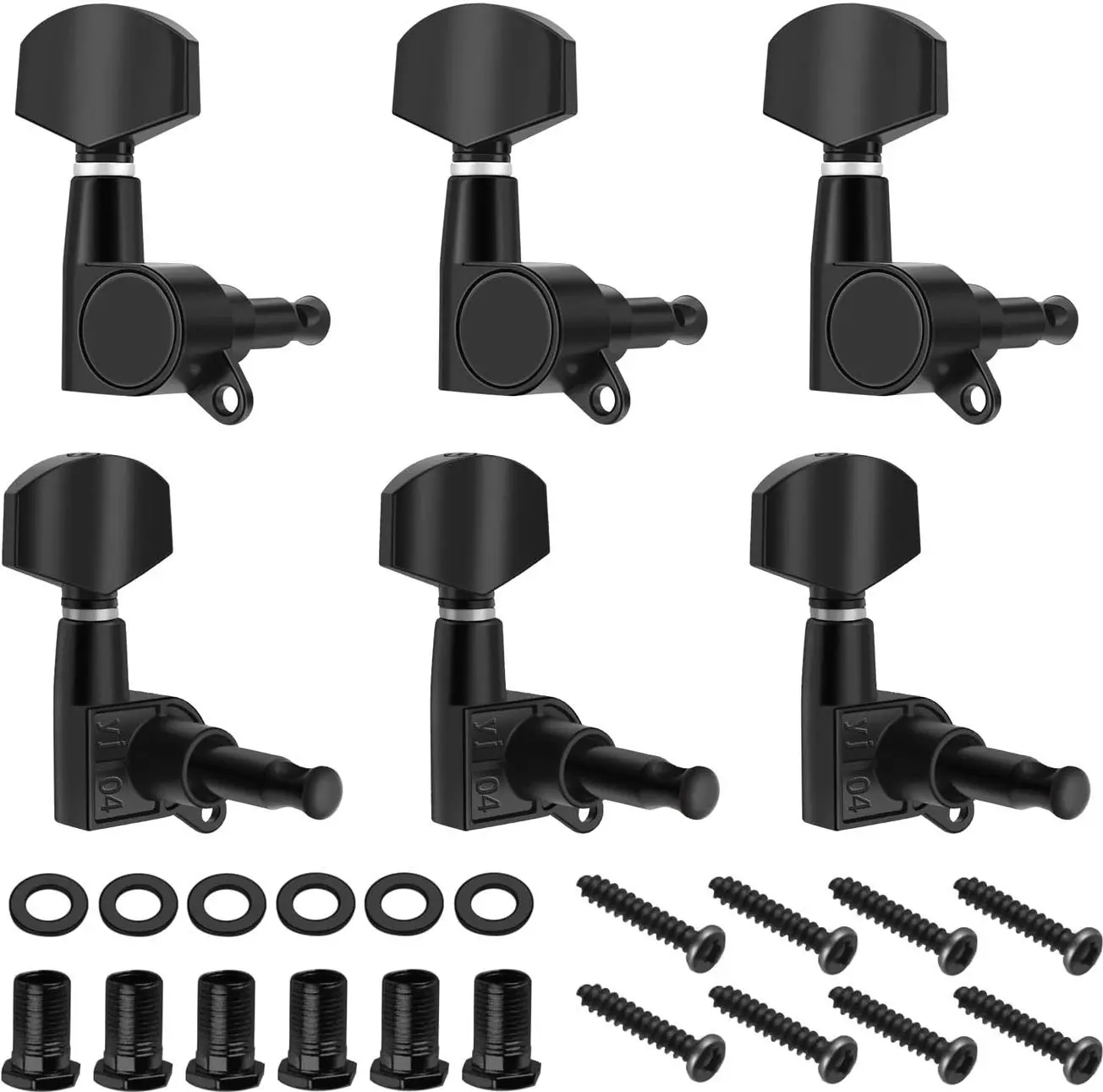 Guitar Tuning Pegs, 3x3 Chrome 6-Piece Set, Acoustic/Electric
