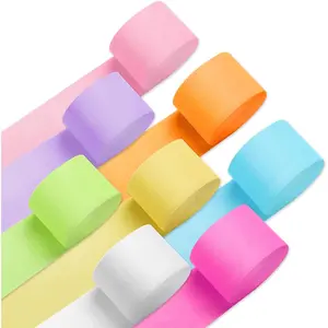 Crepe Paper Streamers, 8 Rolls 656ft Party Streamers, Pack of 8 Pastel Colors Crepe Paper for Kids Girls Birthday Party Supplies Wedding Bridal Baby Shower Decorations (1.8Inch x 82Ft/Roll)