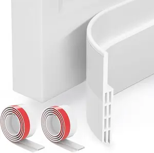 Jen Z 2 Pack Door Draft Stopper Under Door Sweep for Exterior & Interior Doors Weather Stripping Door Seal Garage Window Blocker Noise Cold Air Insulation Draft Guard White 2" W x 40" L