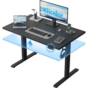 40 Inch Electric Standing Desk, Height Adjustable Office Desk, Sit Stand Up Computer Desk with Memory Preset, Two-Piece Desktop, Black