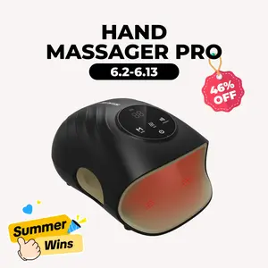 CINCOM Hand Massager Pro for Enhanced Comfort and Relief, 4 Modes 4 Intensity 6 Heat Levels, Portable and Cordless, Advanced Airwave Technology and Sleek Design, Touchscreen Display, Perfect Gifts for Family, Friends,summerwins