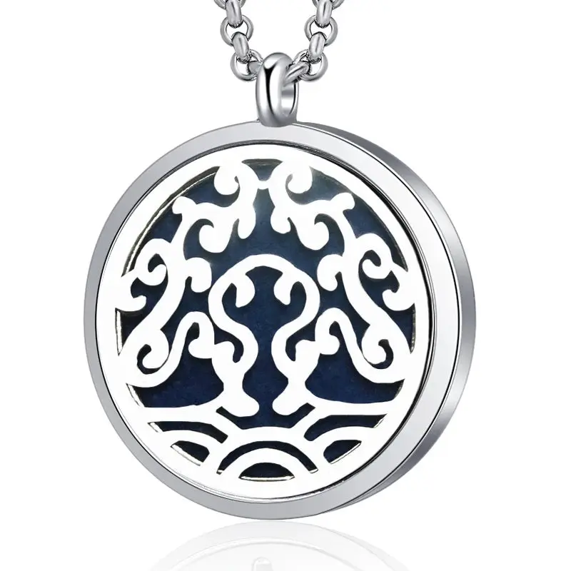 New Aromatherapy Stainless Steel Essential Oil Diffuser Skull Pendant Open Magnetic Perfume Locket Necklace Fashion Jewelry Gift