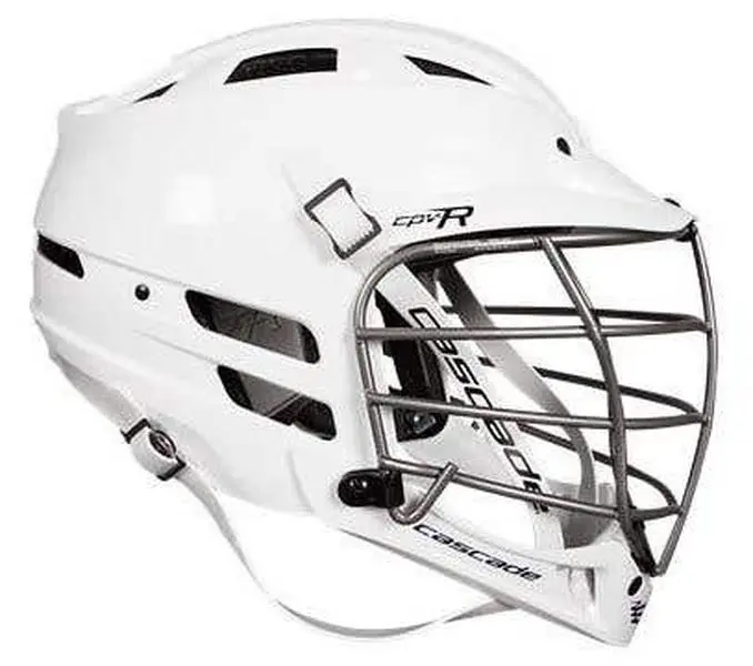 Cascade CPV-R Lacrosse Helmet with Sprfit™ System, Single-Piece White Shell-Chrome Mask Sports Protective Gear, Available in XXS, S-M, M-L Sizes
