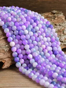 Natural Dreamy Purple Jade Loose Beads, Lustrous Lavender Stone Round Beads, 4mm-10mm, Beads Set, for Jewelry Making, DIY Necklaces, Bracelets & Earrings
