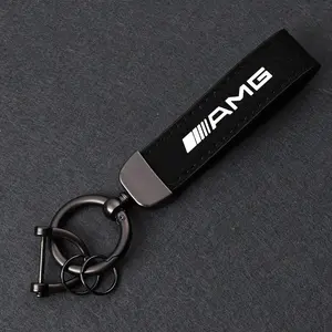 Leather Car Keychain Key Ring For Mercedes Benz AMG W204 W205 W203 W211 W212 W213 W201 W210 W124 W126 W140 W168 Accessories