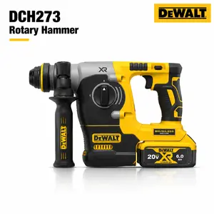 DEWALT DCH273 20V Brushless Cordless Rotary Hammer Power Tool With 26mm Max Drilling Diameter 0-950RPM No-Load Speed 0-3600IPM Impact Frequency For Concrete Drilling Wall Chiseling Home Renovation Projects Equipped With 6.0Ah Lithium Battery And Charger