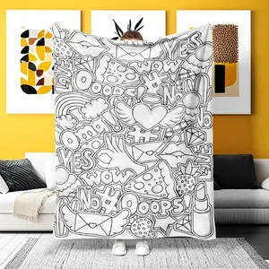 Interesting graffiti phrases fleece blanket - super soft for home, camping and office! Perfect for fashion and comfort enthusiasts who are seeking vibrant, fun decorations with graffiti phrases and multi-functional, comfortable features.