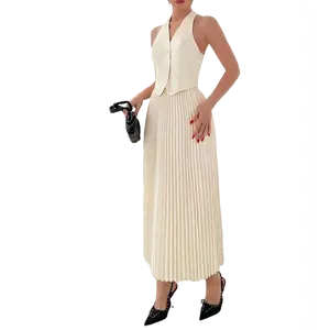 2025 new girls casual dress style beige Elegant Fabric Polyester Womenswear Knitted Ruffle Solid Summer Chic Sleeveless sundress summer outfits birthday dress dress rush dress renaissance outfits rush dress renaissance outfits lumineersoutfit black dress