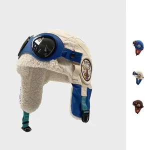 New Pilot Versatile Splicing Ear Protection Hat for Autumn and Winter Warmth Hot Outdoor Skiing Lei Feng Hat Trendy