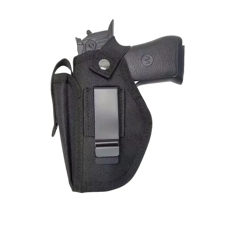 Right-Hand Belt Clip Holster for Concealed Carry, Universal IWB/OWB Design with Snap Closure and Mag Pouch for Quick Access, Compatible with Shield G-Series & 380/9mm Guns, Secure