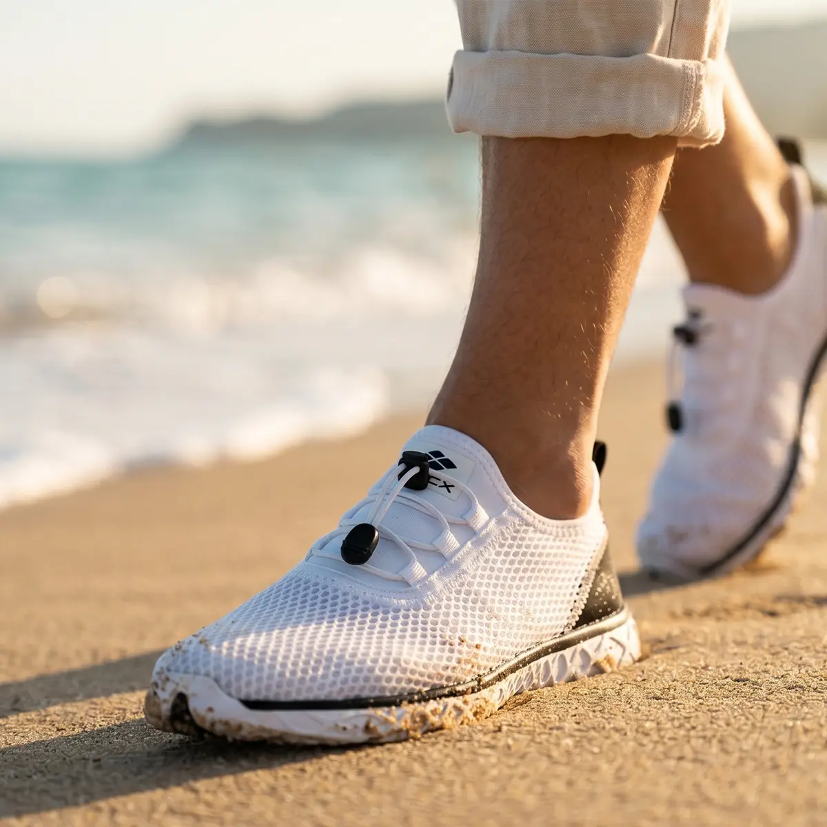 Aleader Men's Quick Drying Water Shoes, Lightweight Breathable Mesh Sneakers, Cushioned Non-Slip Swim and Pool Shoes for Beach Activities, Swim Shoes, Beach Shoes
