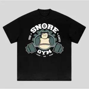 Vintage Snorlax Gym Tee With Snore Graphic Unisex Anime Streetwear For Men And Women Crewneck Tshirt