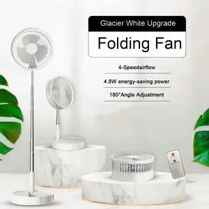 2025 Portable Outdoor Folding Fan Battery-powered or USB-powered, with remote control, 4-speed adjustable, low noise, lightweight and easy to carry, suitable for office, outdoor travel, camping, dormitory and bedroom use
