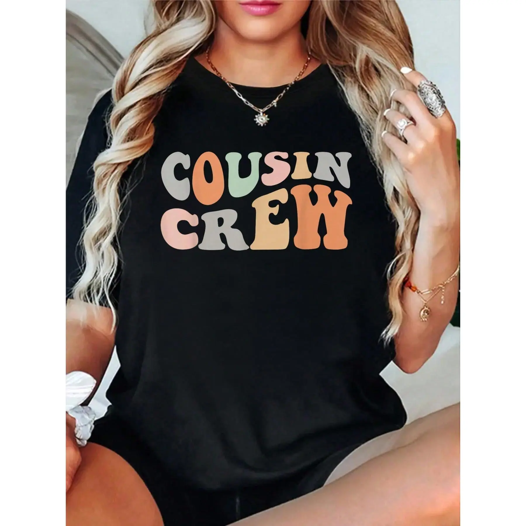 100% Cotton Cousin Crew Shirt Adults Kids Matching Cousin Squad Boy Girl T-Shirt Men's Women's Soft Breathable Tee Classic Fashion Summer Tops Printing Short Sleeve T-Shirt graphic tees men crop tops summer outfits for men summer tops T-Shirt