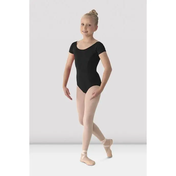 BLOCH - M515CD Mirella Girls Classic Short Sleeve Leotard Microfiber  Black