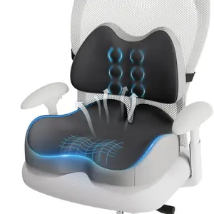 Benazcap X Large Memory Foam Seat Cushion Lumbar Support Pillow for Sciatica & Tailbone Pressure Relief Coccyx Pad for Office Chair Wheelchair Car Home Office