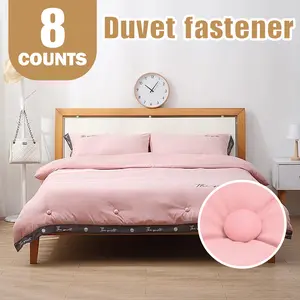 8 Counts Duvet Clips Set, Sweet Mushroom Round Duvet, Anti Slip Duvet Cover Clips, Insert Holder Clips for Quilt, Cushions, Pillow