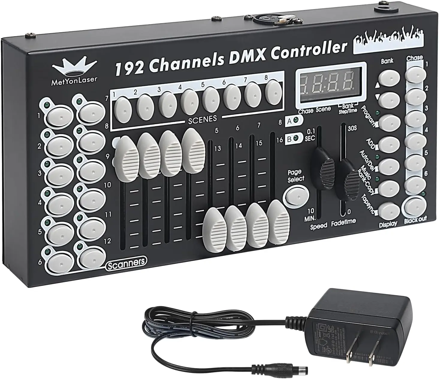 METYONLASER 192CH DMX512 Programmable LCD Backlit Dimmer Controller Console Panel - for Stage Lighting Fixtures, Scenes, Chases, Synchronization, Program Editing