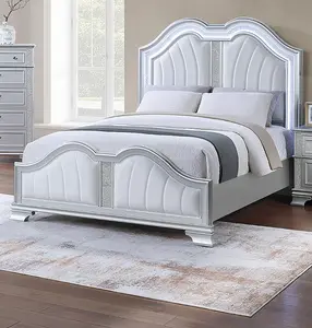 Bellemave Contemporary Elegant Look Unique Design Bed Gray Finish Built In USB 1pc Bedroom Bed with Twin Trundle & Rattan Accents
