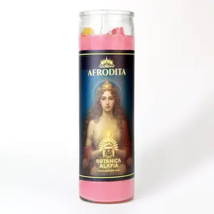 Aphrodite Aromatic Candle – 7-Day Ritual Glass Candle | Pink Wax | Handcrafted by Botanica Alafia
