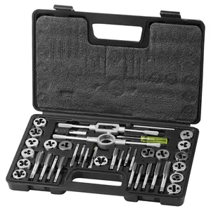 Tap And Die Set, 40-Piece Precision Threading Kit, With Metric Sizes From M3 To M12, Bearing Steel Taps And Dies For External And Internal Threads, Includes Full Accessories, Storage Case, Wrenches, And Cleaning Tools