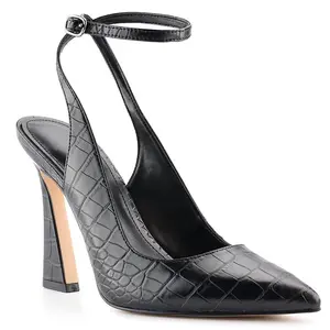 Danedvi Women's Classic Padded Slingback Pumps - Pointy Closed Toe High Flared Heel Footwear for Wedding, Ballroom Dress Occasions