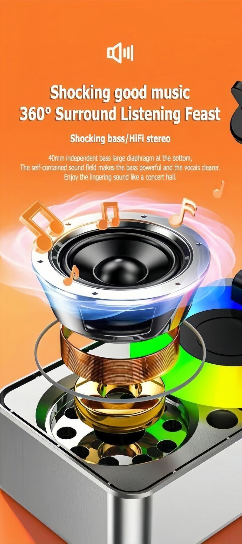 2026 New 5-in-1 Wireless Audio Bluetooth Speaker multipurpose multi-function Phone Holder Emergency Rechargeable with Colorful Ambient Light 300° Foldable for Tablet iPhone Android Gifts for Men Women Wireless Induction Bluetooth Speaker Stand 2026 New 5-in-1 Wireless Audio Bluetooth Speaker multipurpose multi-function Phone Holder Emergency Rechargeable with Colorful Ambient Light 300° Foldable for Tablet iPhone Android Gifts for Men Women Wireless Induction Bluetooth Speaker Stand