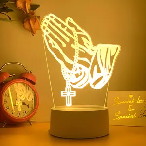 3D Cross Design Led Night Light, USB Powered Creative Desktop Lamp, Decorative Lamp for Home Bedroom, Living Room, Office, Indoor Decorative Light
