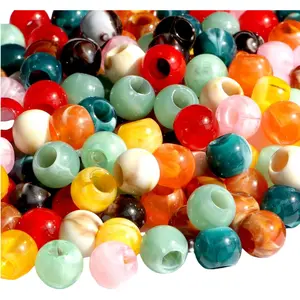 160pcs 12mm Plastics Acrylic Large Hole Cloud Pop Beads Mix Color Large Hole Hair Beads Bracelet (Hole:5.5mm)