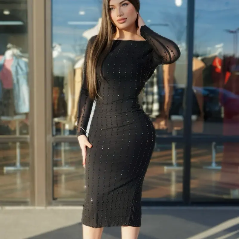 Rhinestone midi dress