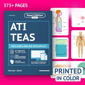 ATI TEAS 7 Study Guide 2025 Smart Edition 397 Pages Full Color Print with 8 Practice Tests 100 Video Lessons & Flashcards for Nursing Exam Prep