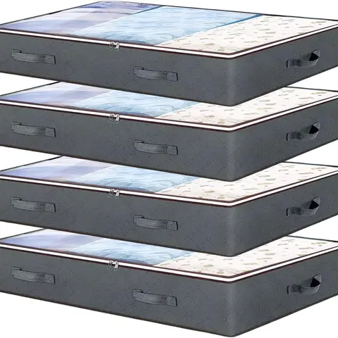 4-pack under bed storage containers with lids thin under bed clothing storage bags foldable under bed storage bags