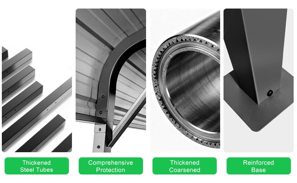 MNLR 20x20 FT Steel Carport, Galvanized Metal Car Shelter for Cars, Trucks, Boats and Tractors