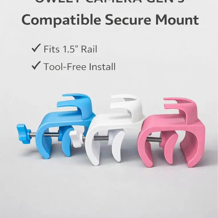 Owlet dream sight camera compatible mount! fits up to 1.5 inch flat or round rails!